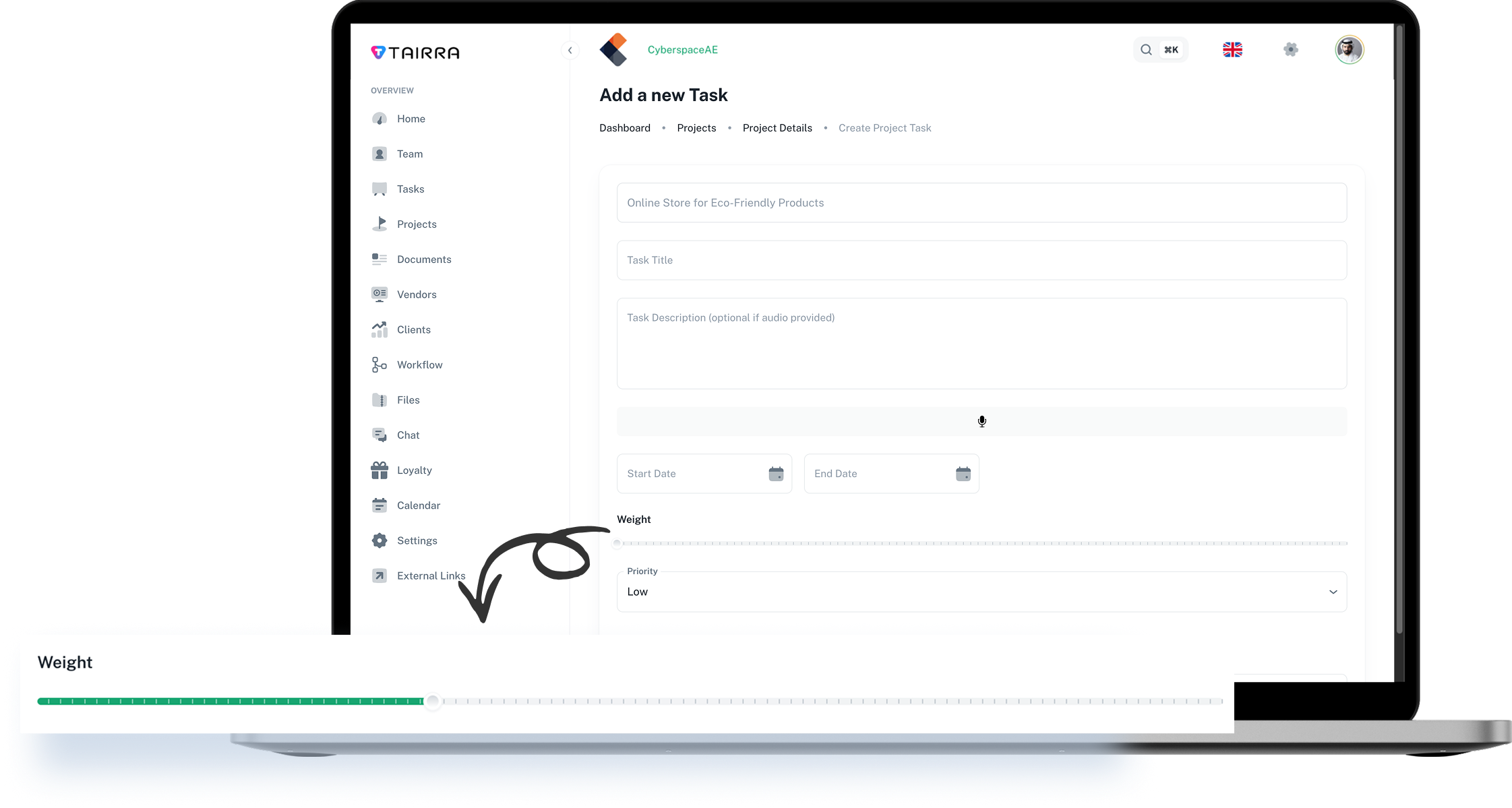 Tairra's Hierarchical Organization Structure Interface